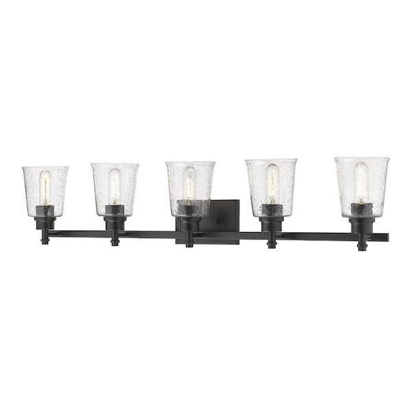 Z-Lite Bohin 5 Light Vanity, Matte Black And Clear Seedy 464-5V-MB - main